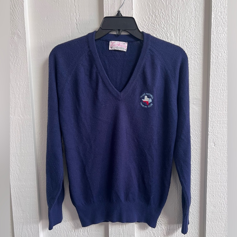 Lady Pickering Vintage 1960s Navy Blue Golf Sweater